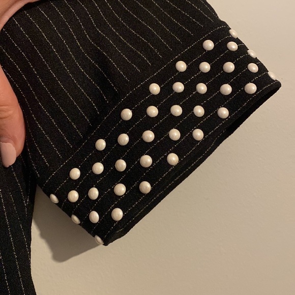 Black Pinstripe Mini Dress - Picture 4 of 5